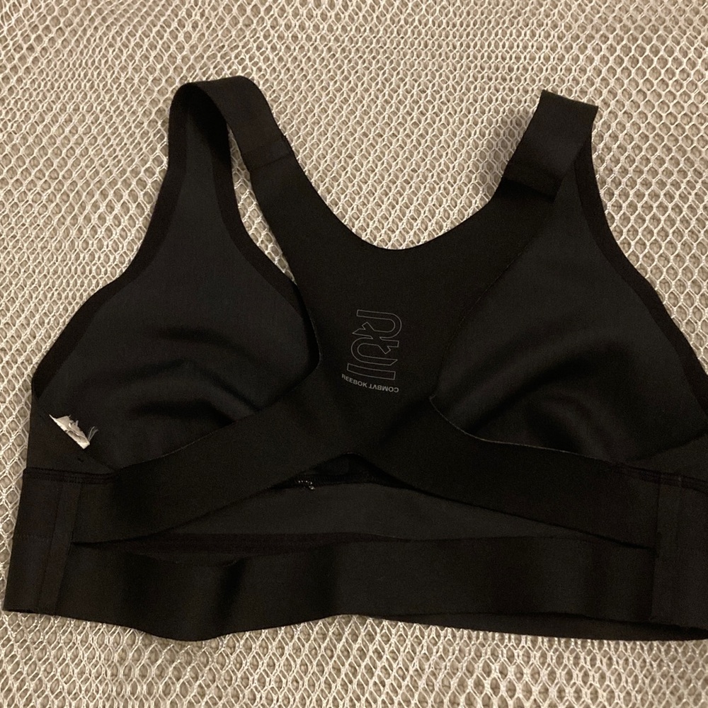 Reebok COMBVT Black Sports Bra with Logo